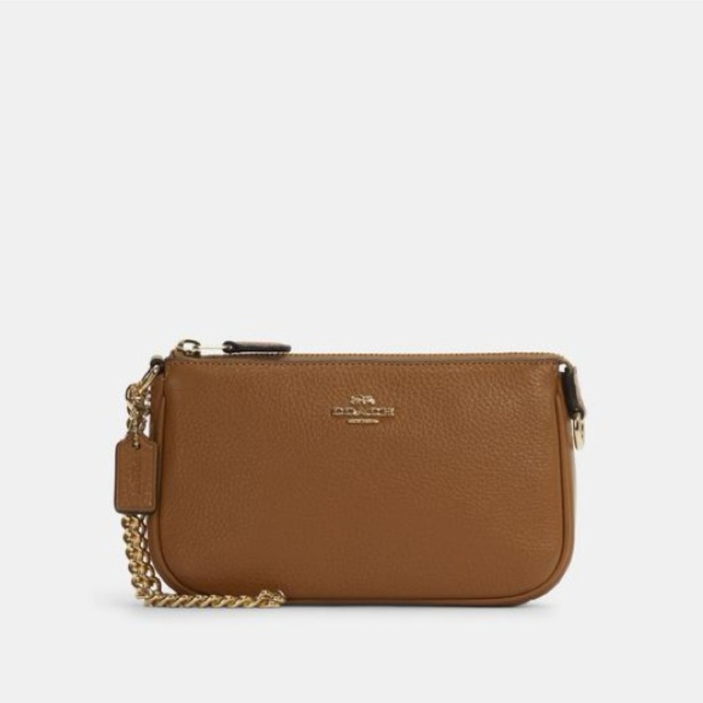 Coach Penny Camel Pebbled Leather Nolita 19 Chain Strap